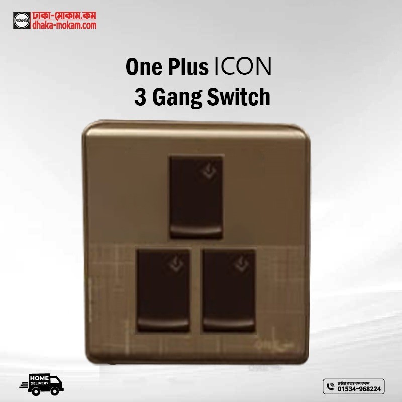 One Plus ICON 3 Gang Switch Code: 13473