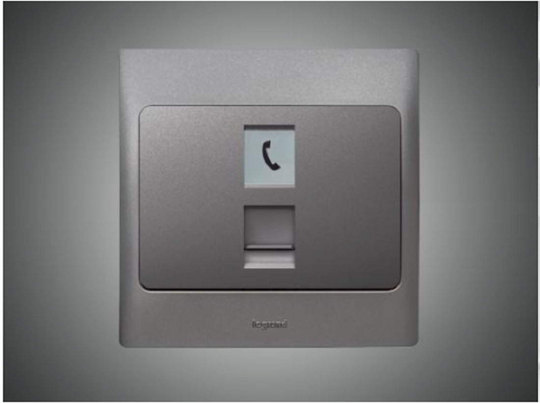Telephone Socket RJ11 Double Mallia Silver (283163)