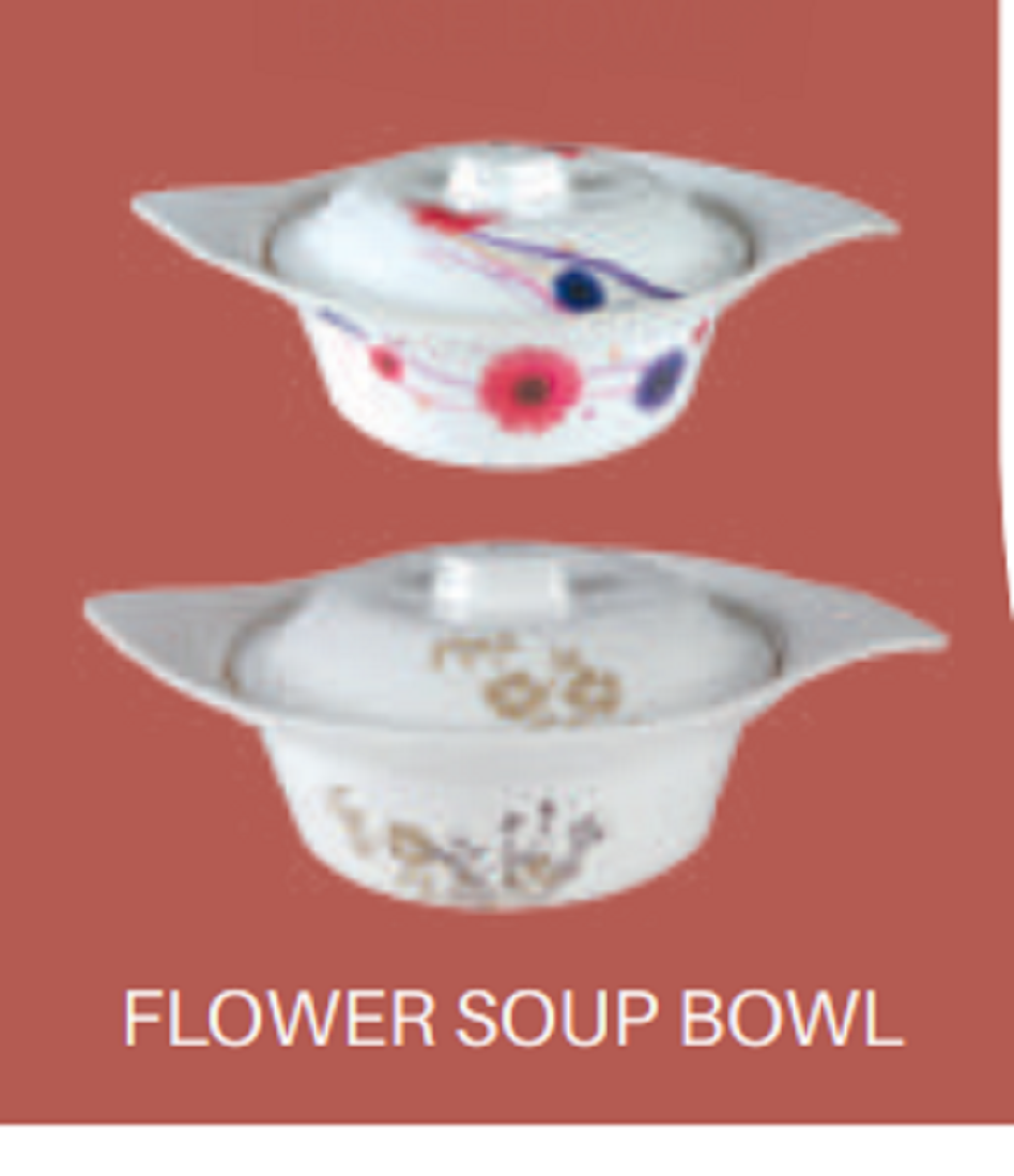 Flower Soup Bowl with LID-RAINBOW     brand Italiano