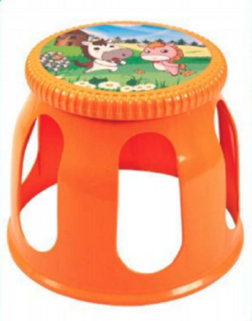 Relax Stool Fanta Orange Printed-TEL