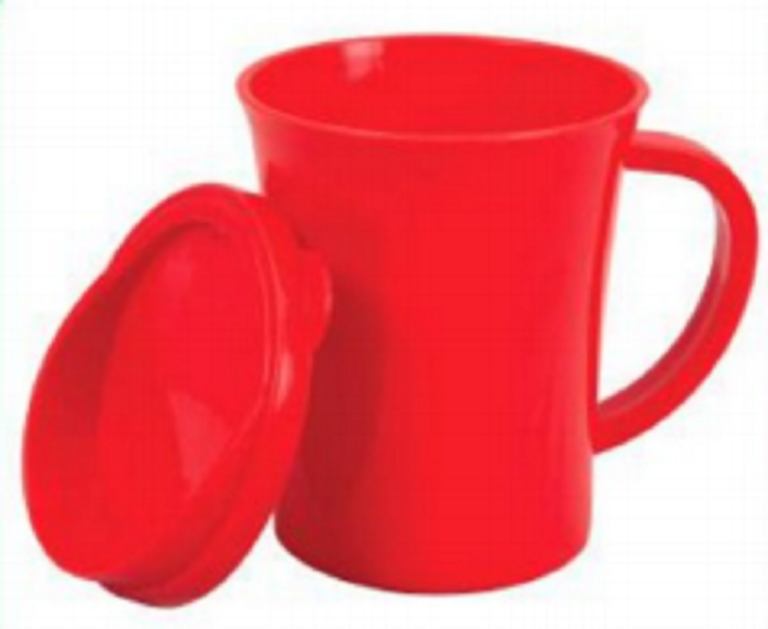 Drinking Mug with Lid 450 ml Red Printed-TEL