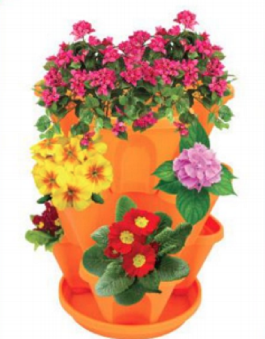 Vertical Gardening Flower tub 3 Pcs Set Brown-TEL