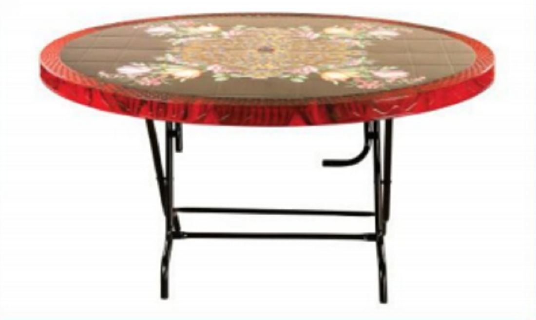 6 Seated Deluxe Table-Print R/W Flower (St/L)-TEL