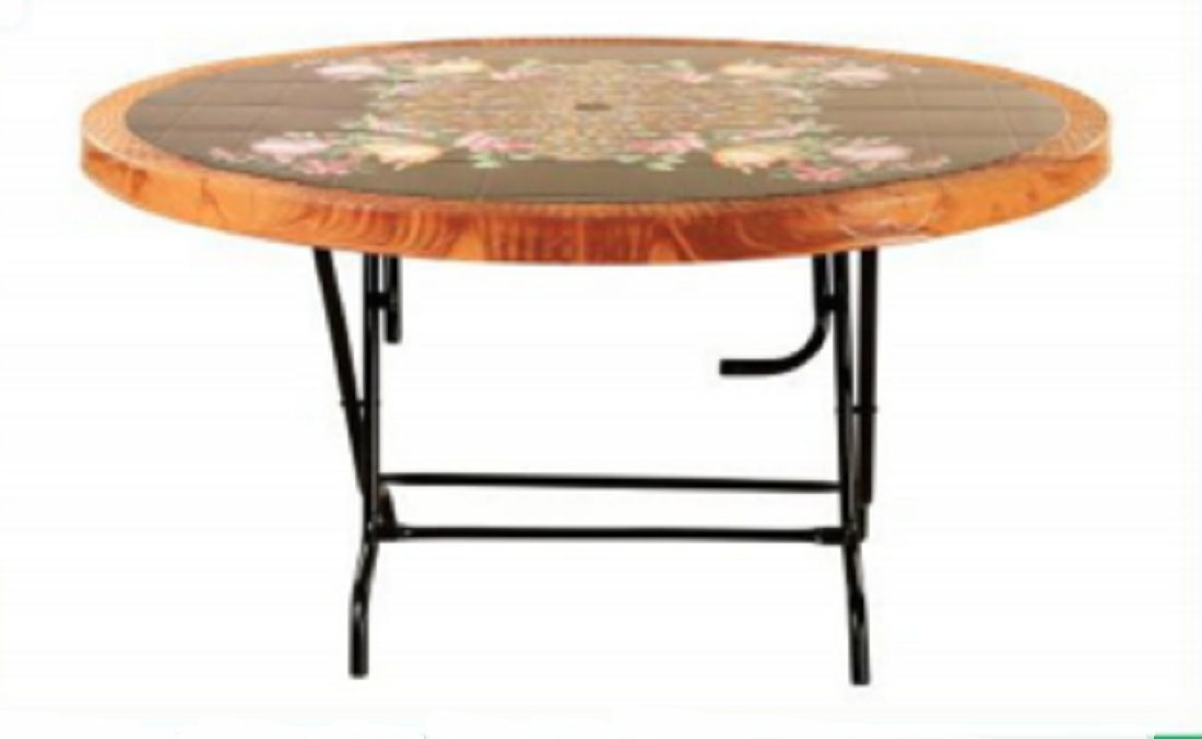 6 Seated Deluxe Table-Print S/W Flower (St/L)-TEL