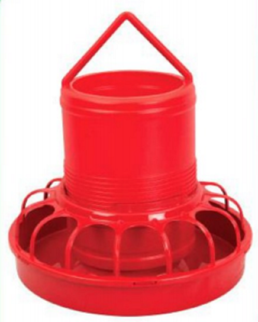Poultry Food Container- Red TEL