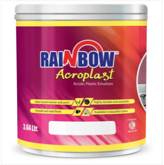 Rainbow Ape Plastic Paint White 3.64 Liter