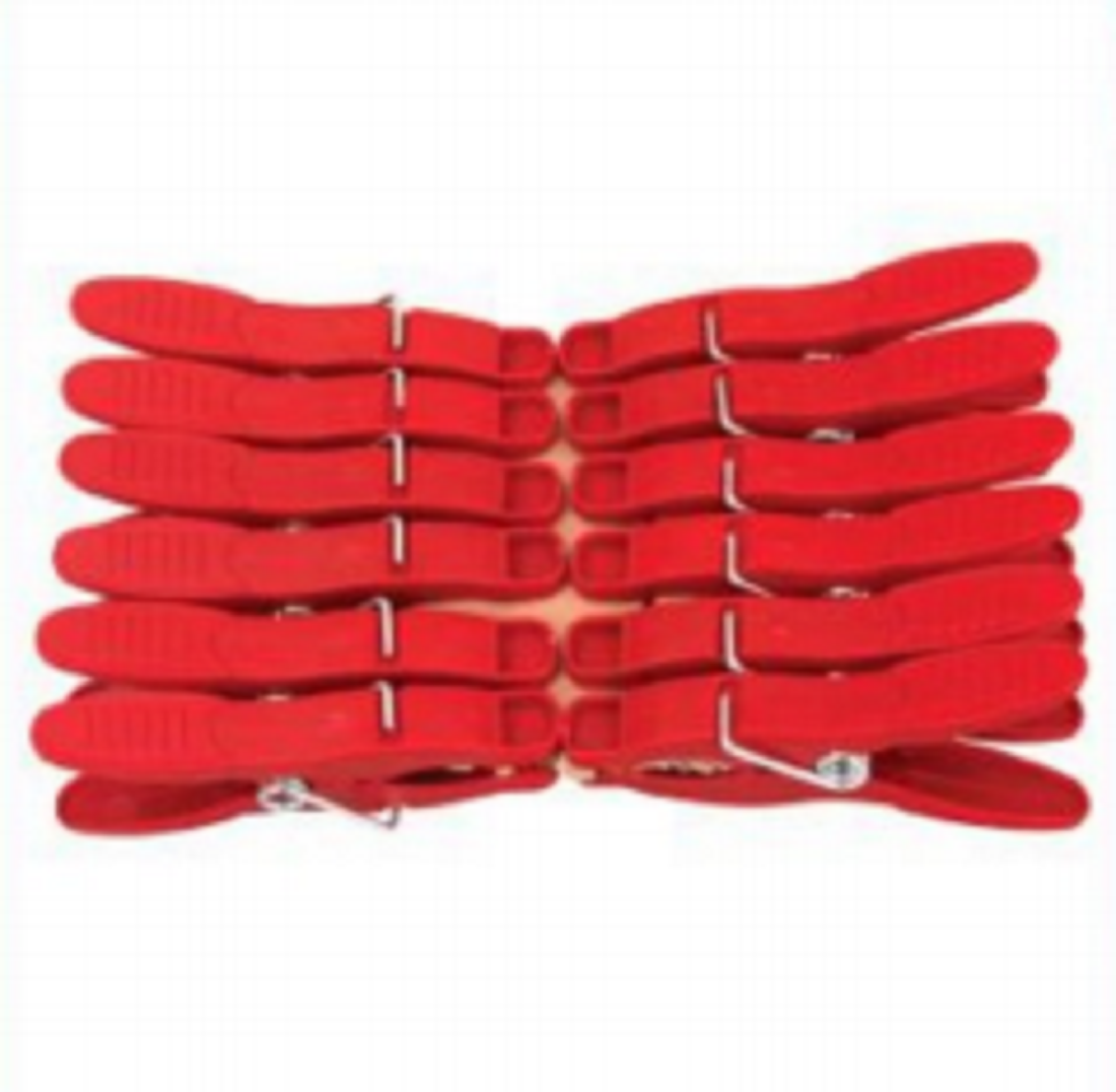 Cloth Clip Red (12 Pcs Set)-TEL