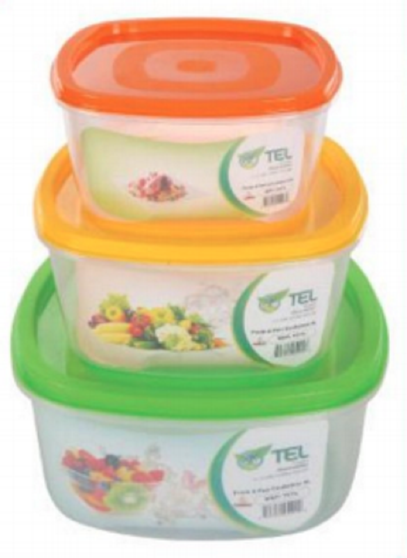 Fresh & Fair Container (3pcs Set) Assorted-TEL