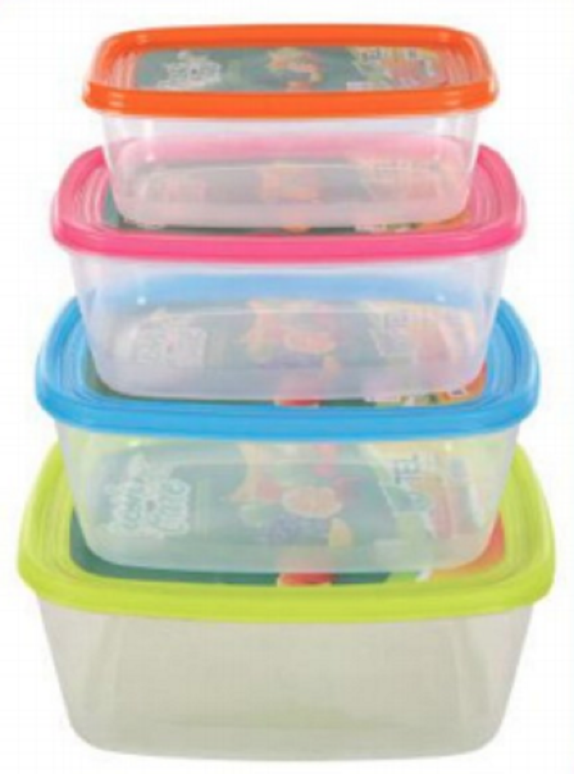 Rectangular Container 4 pcs Set Assorted-TEL