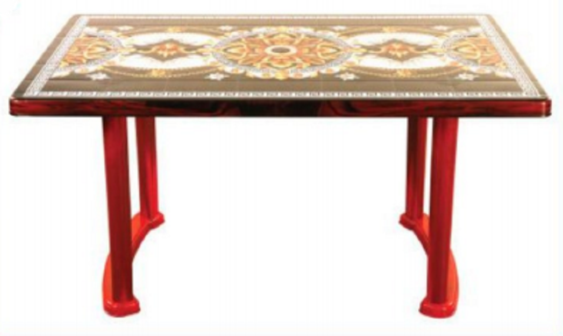 6 Seated Square Table-Print R/W Royal (P/L)-TEL