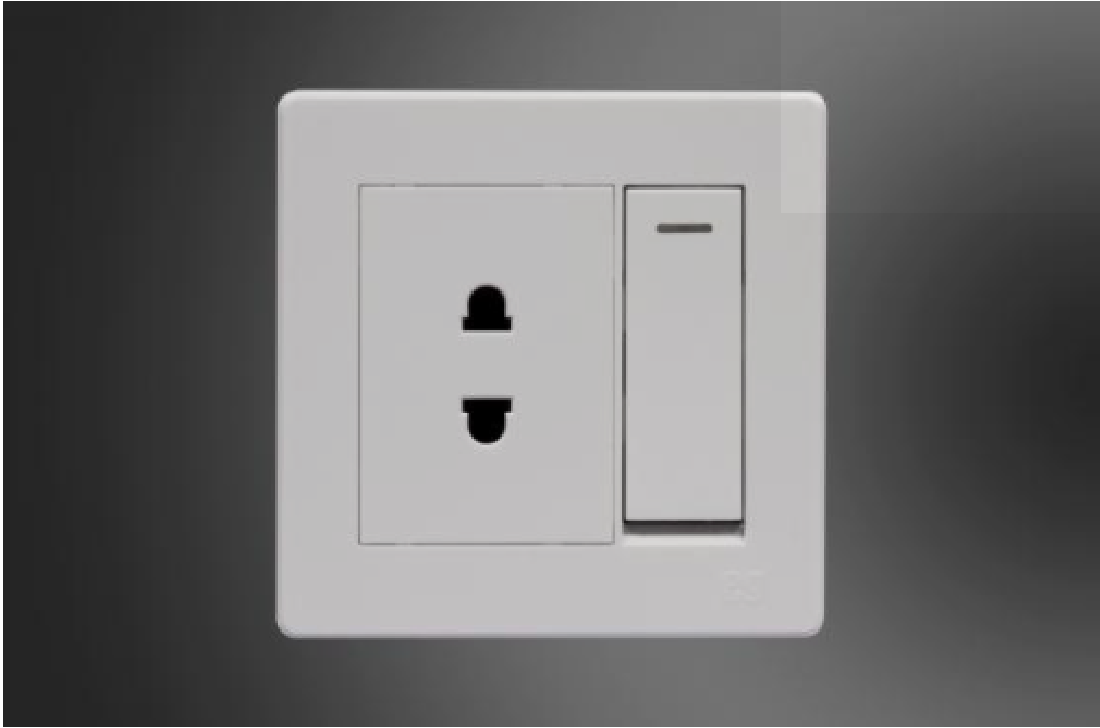 2 Pin Socket with Switch-White (MGS2051/W)