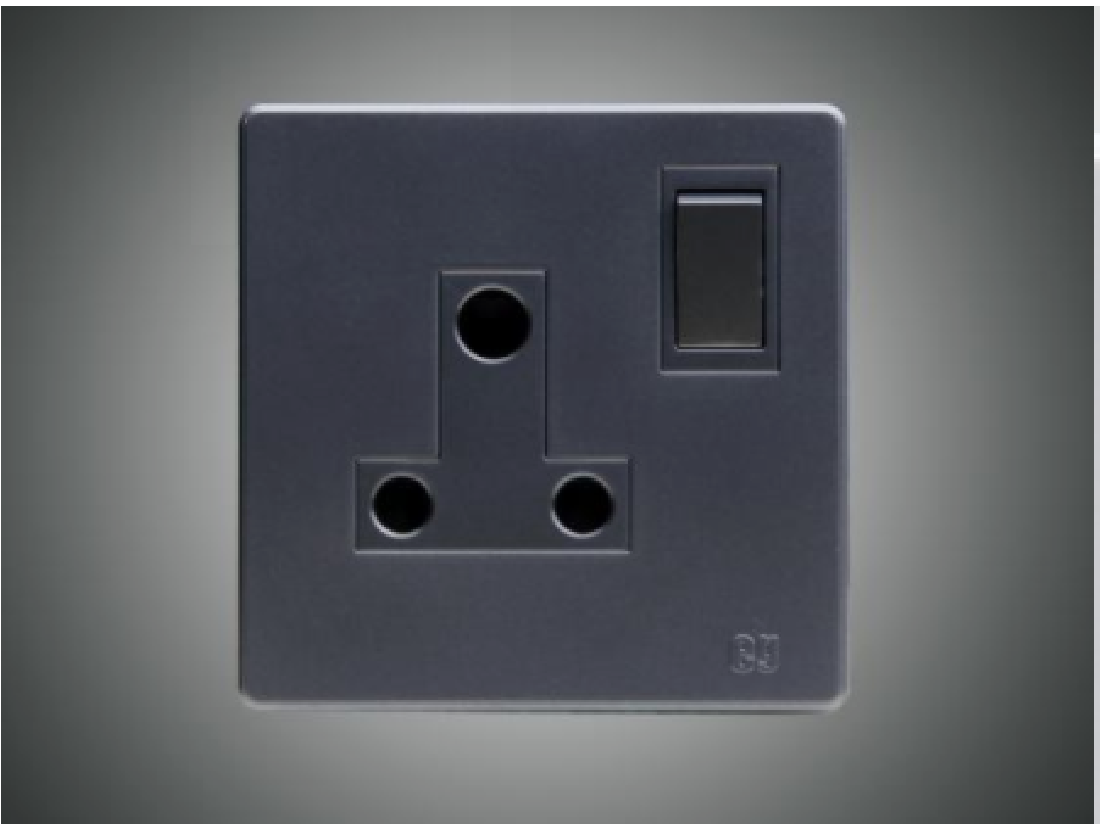 13A 3 Pin Socket with Switch-Dark Silver (MGS2034/G)