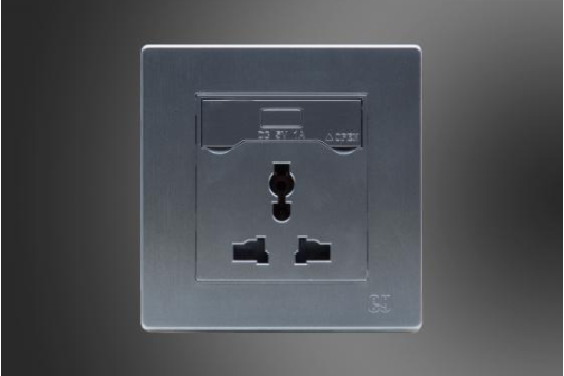 Universal Socket with USB-Dark Silver (MGS2040/G)