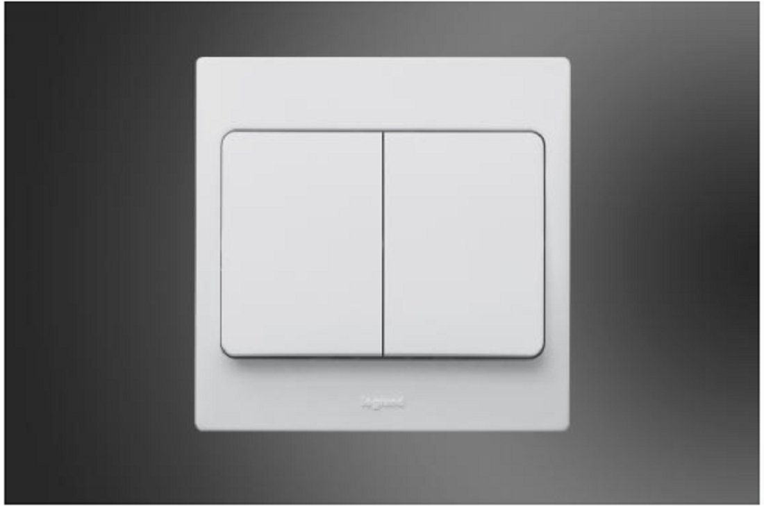 2 Gang 1 Way Switch Mallia white (281002)