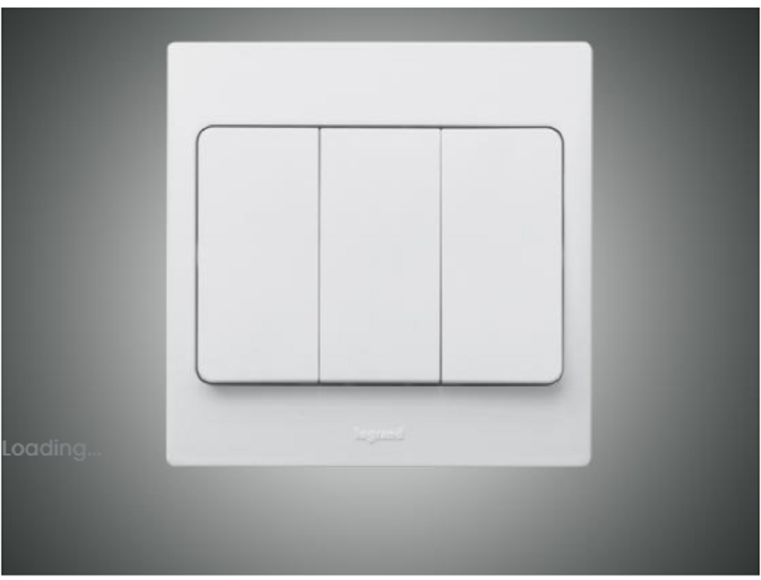 3 Gang 1 Way Switch Mallia white (281004)