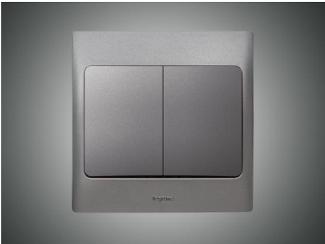 2 Gang 2 Way Switch - Dark Silver (283403)