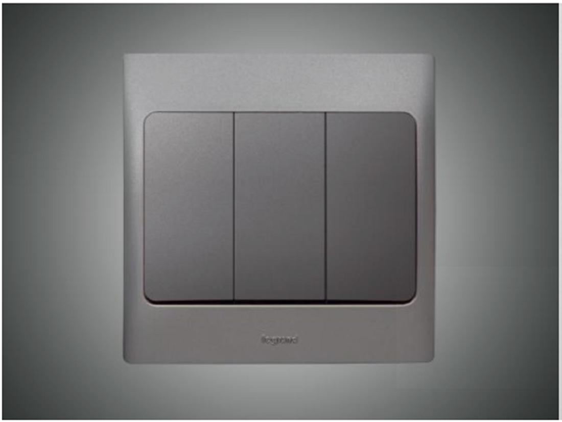 3 Gang 2 Way Switch Dark Silver (283405)