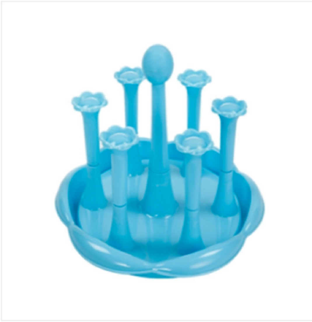 Flower Glass Stand Light Blue