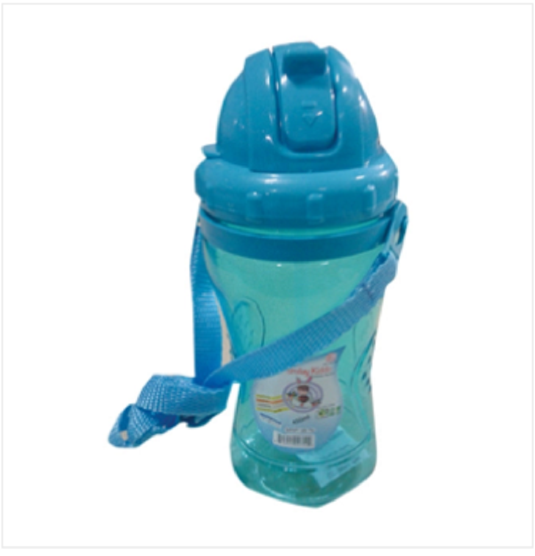 Smiley Kiddo Water Bottle 450 ML Tr Blue