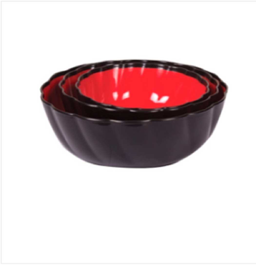 Bakul Bowl 3 Pcs Set Red & Black