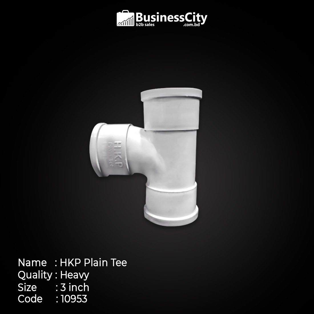 3" (82mm/88mm) HKP Plain Tee Heavy (Code-10953)