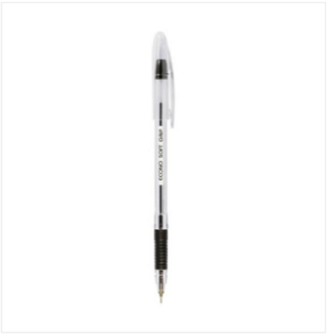 Econo Soft Grip Pen Black 10 Pcs