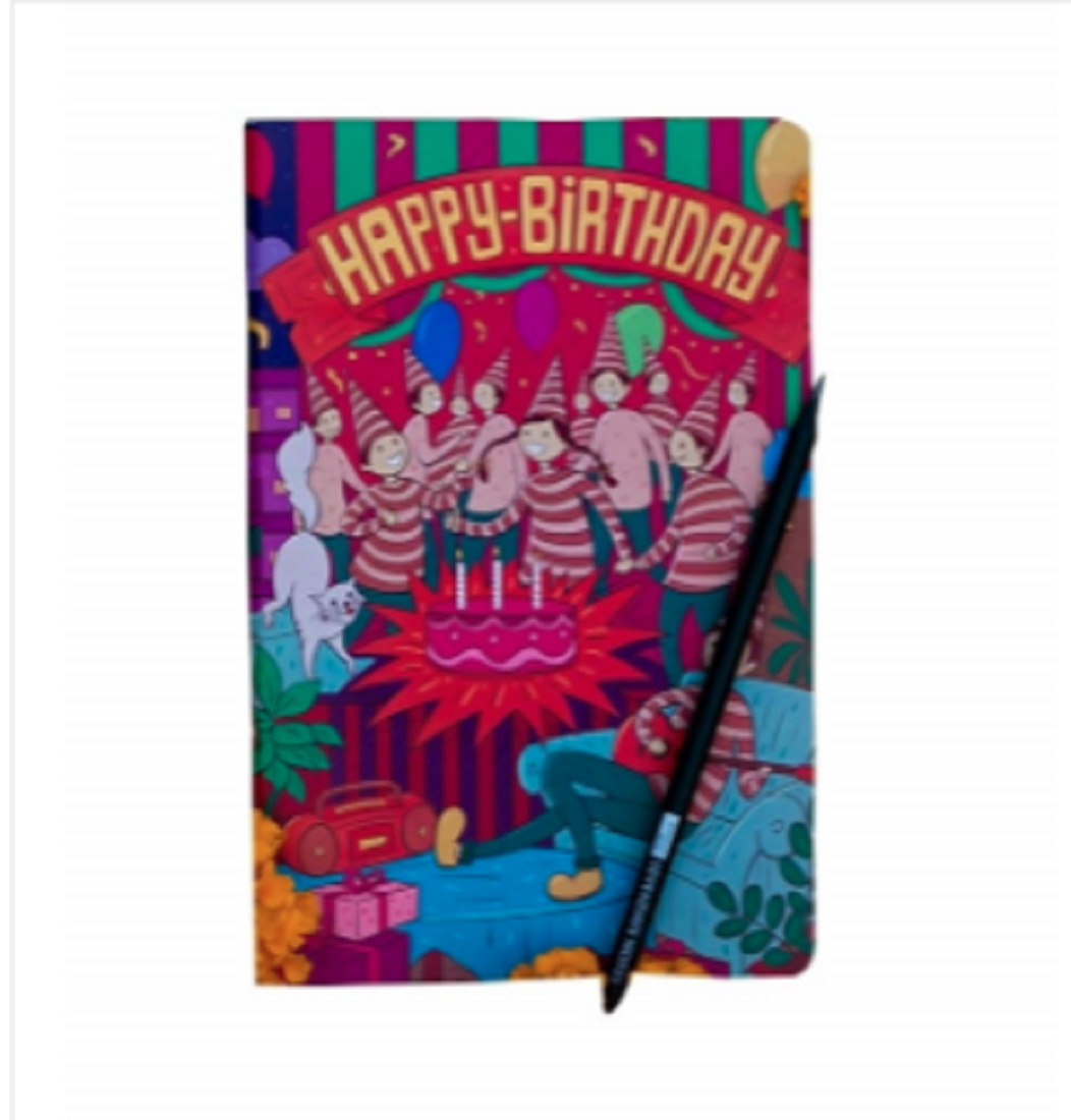 Happy Birthday Notebook With Pencil