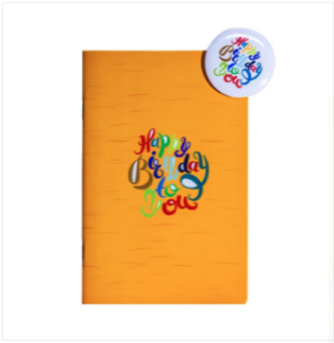 Happy Birthday Notebook With Trendy Badge