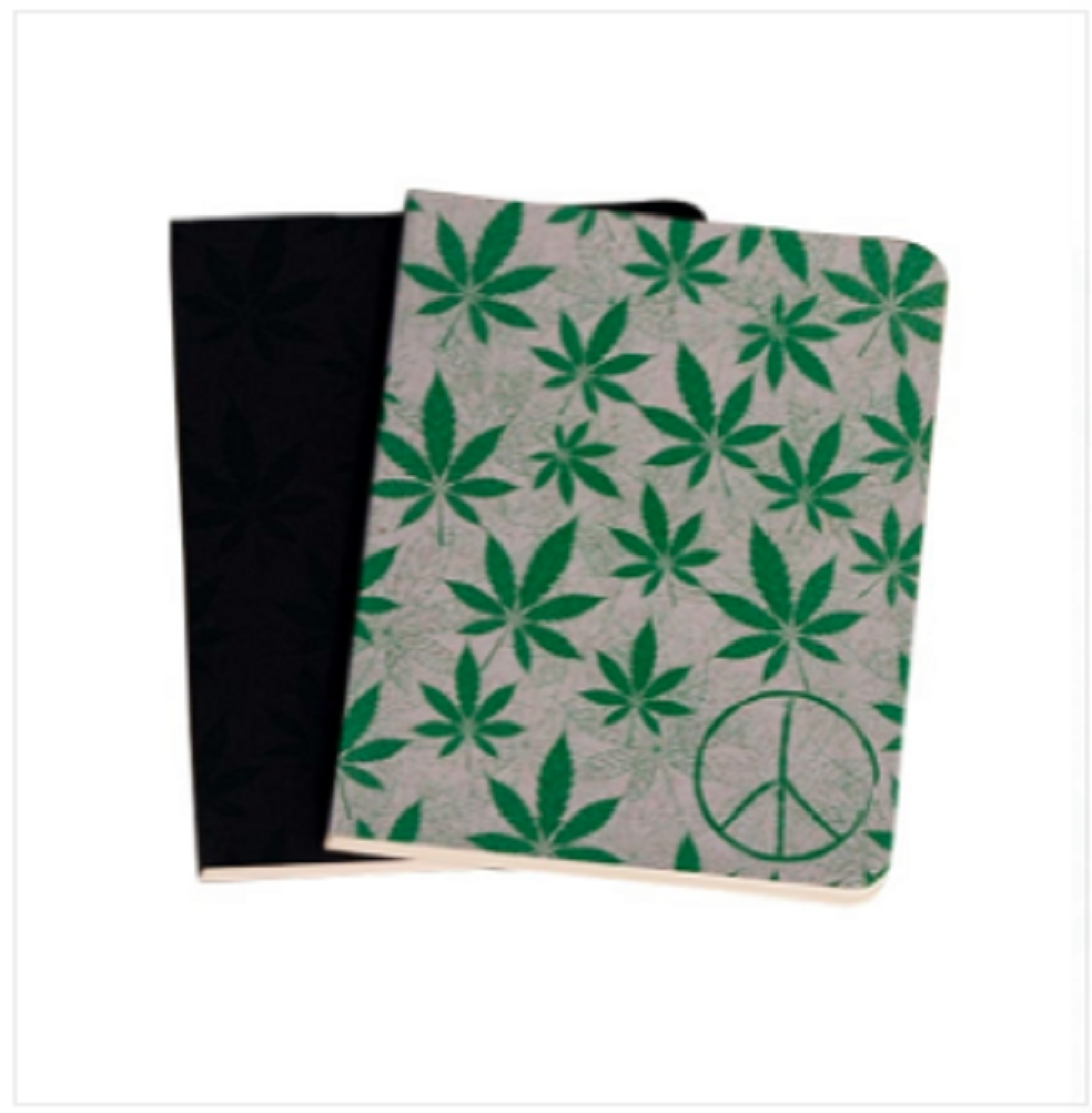 Cannabis Series Green Leaf & Black Leaf Notebook 2-Pack