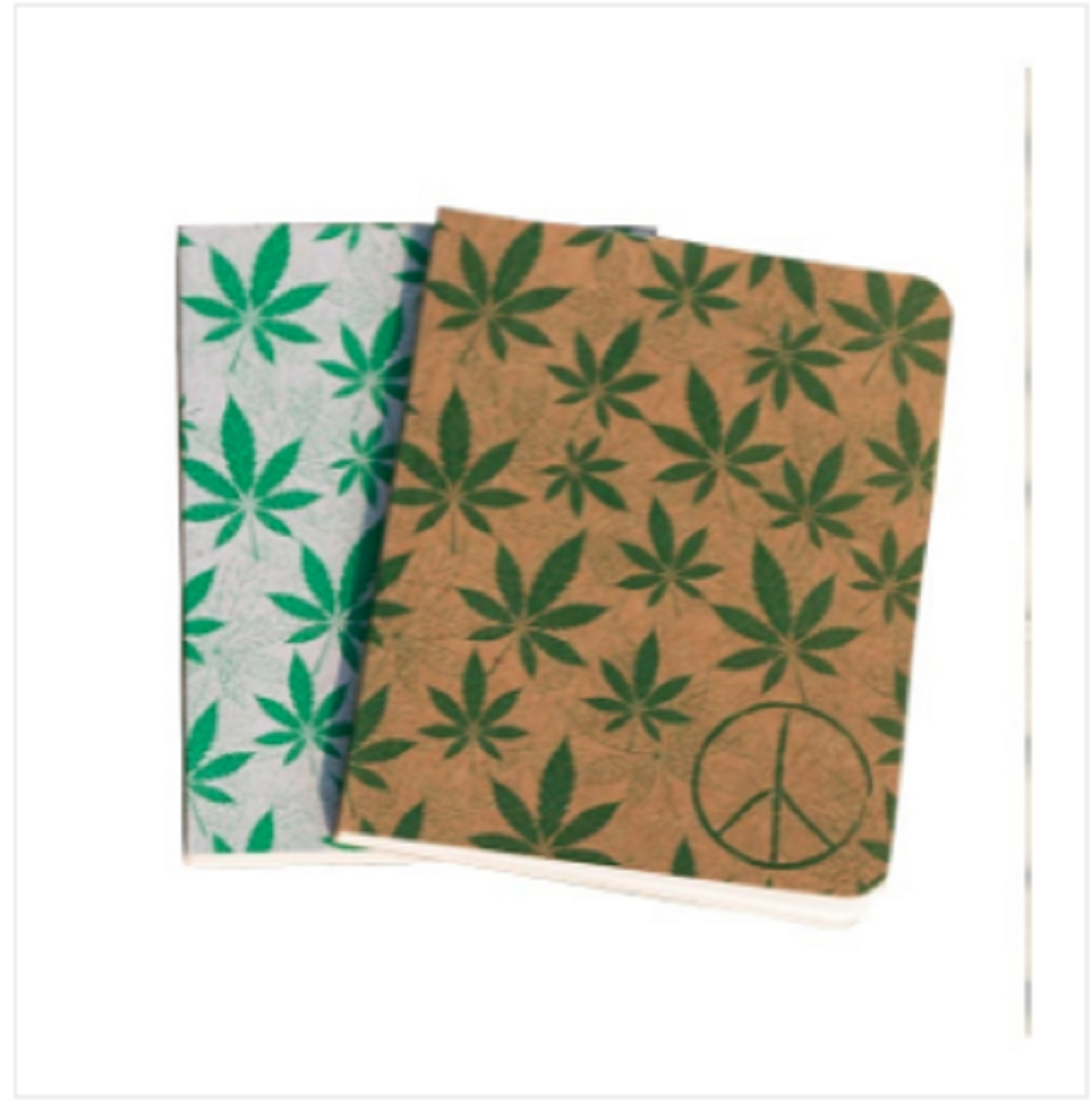 Cannabis Series Green Leaf & Brown Leaf Notebook 2-Pack