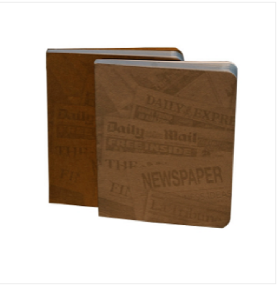 News Cover Brown & Grey Workbook Notebook 2-Pack