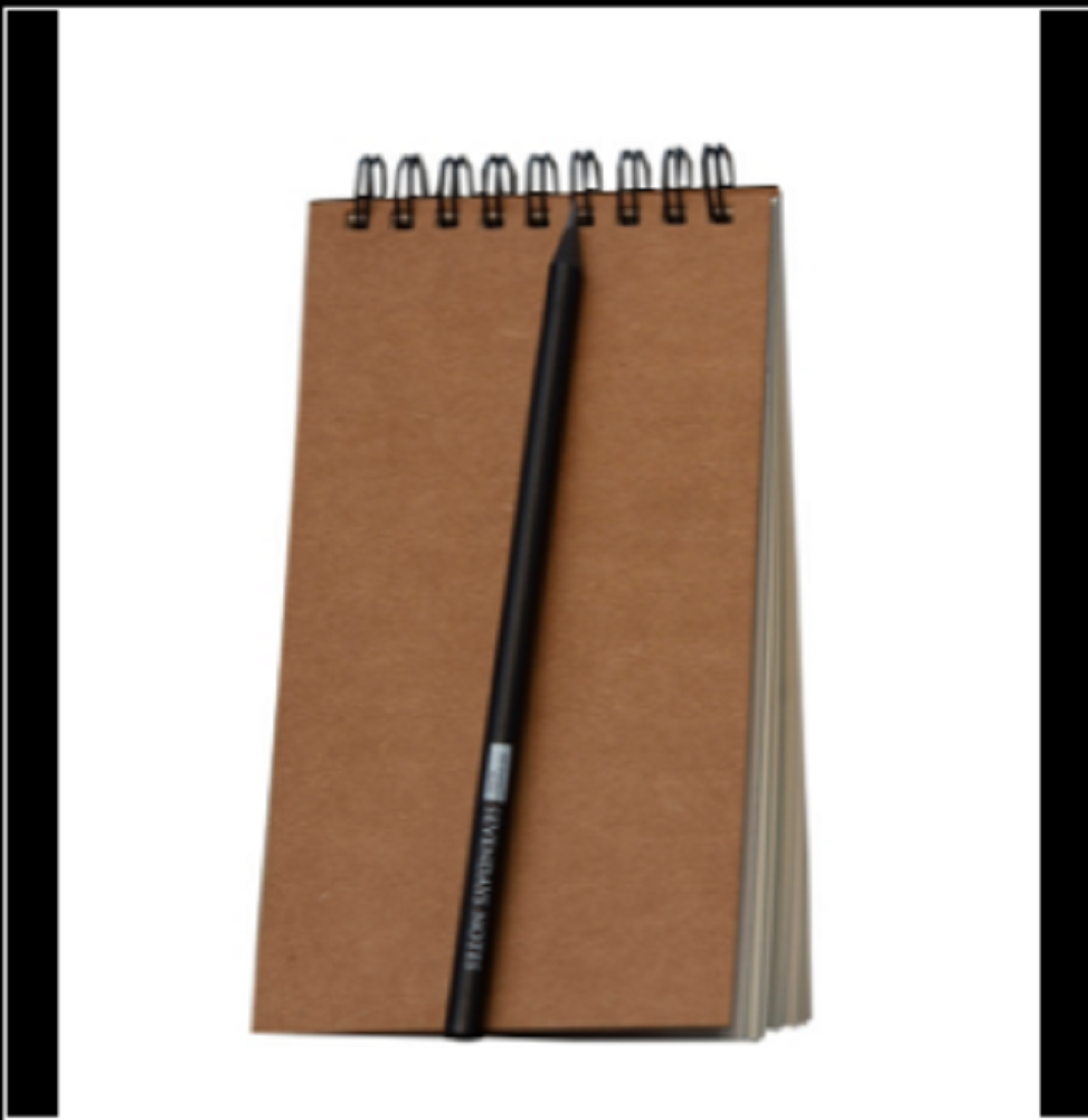 Studio Series Spiral-Bound Black Notebook With Pencil