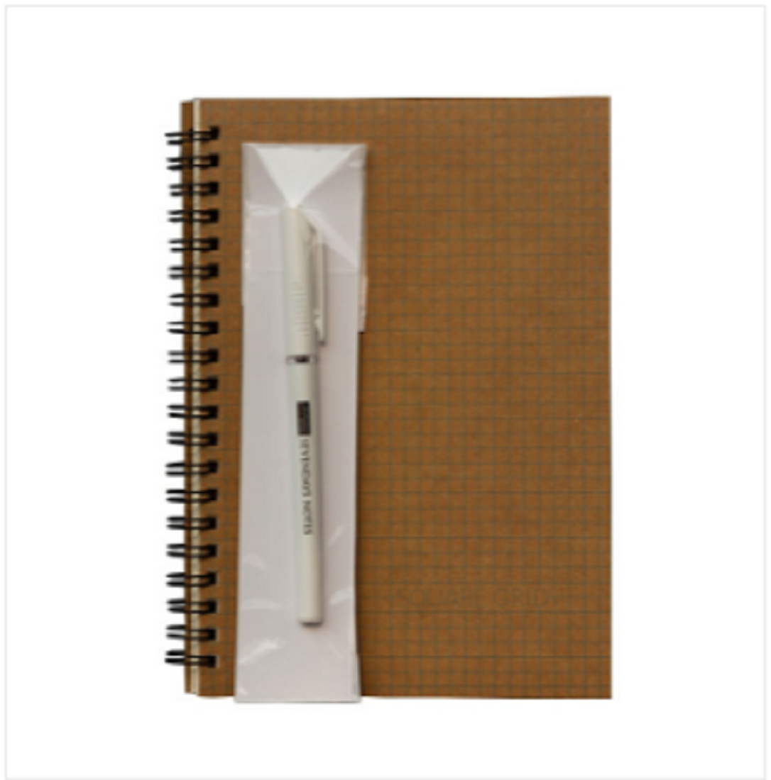Designer Series Graph Grid Notebook Graph-Grid Print Cover With Pen