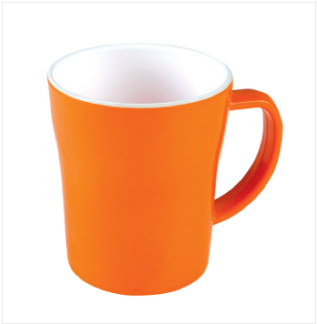 4" Round Mug Orange-White Brand: Italiano