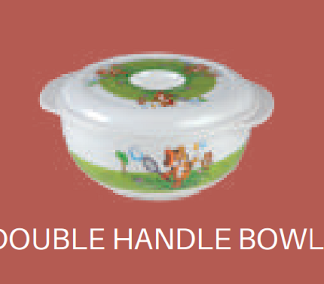 6" Double Handle Bowl with Lid -Tiger Design    brand Italiano