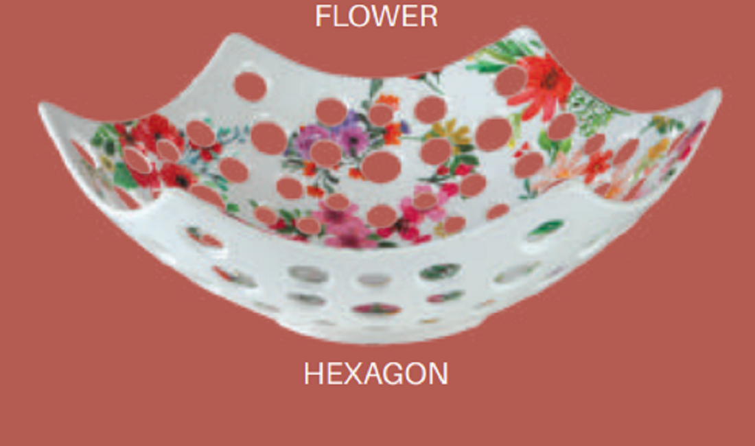 Hexagon Fruit Basket with Hole-Small-Assorted  Brand : Italiano