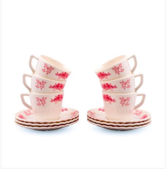 Italiano Crazy Tea Cup With Saucer-12 Pcs Set-Morning Sun Brand: Italiano