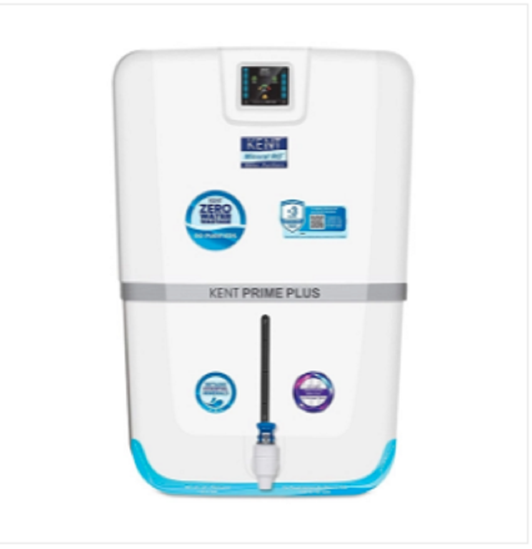 KENT Prime Plus 9 Litres Wall Mountable RO+UV+UF+TDS Controller 20 Liter/Hour Smart Water Purifier White