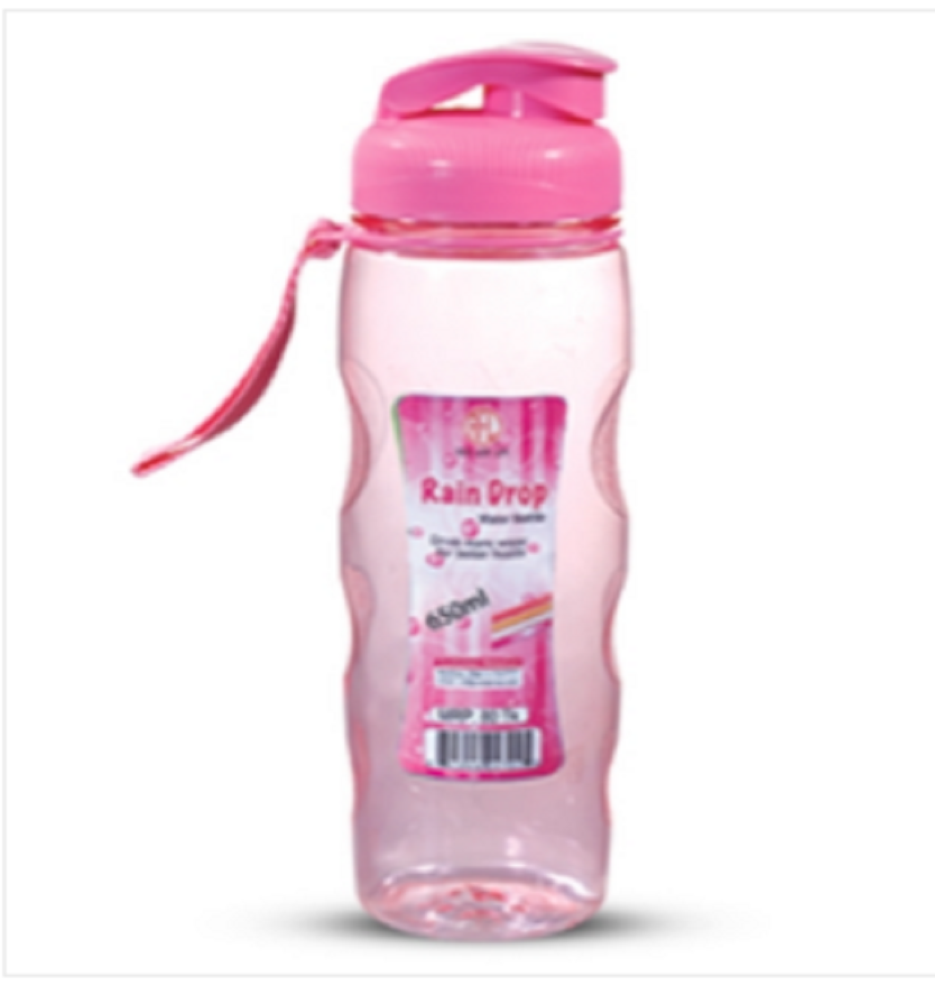 Rain Drop Water Bottle 650 ML Tr Pink