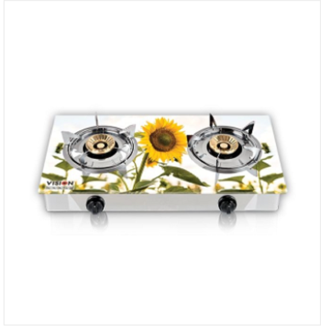 VISION LPG Double Glass Gas Stove Sun Fl 3D