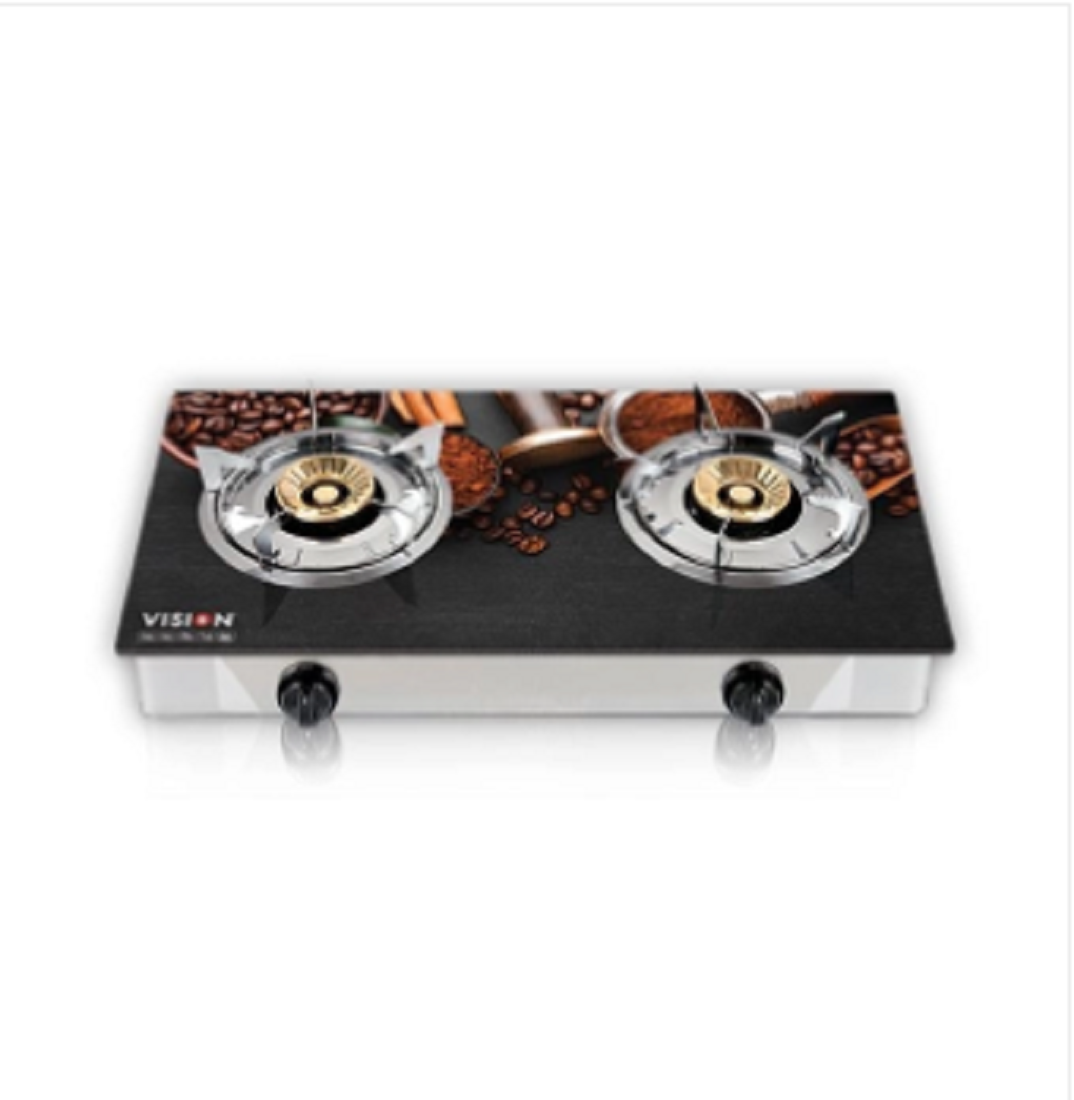 VISION NG Double Glass Gas Stove Chocolate 3D