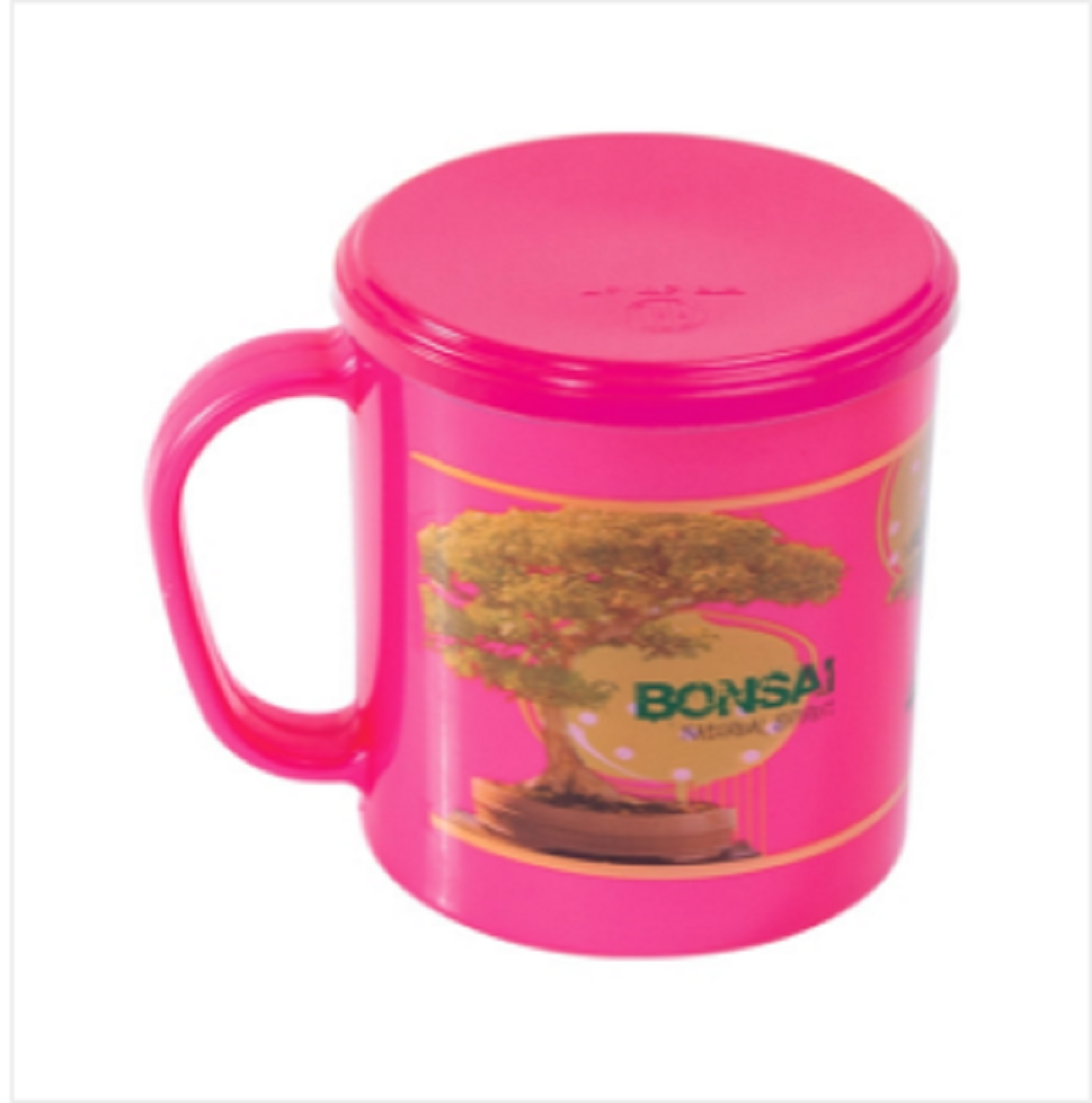 Coffee Mug 350ml With Lid Pink