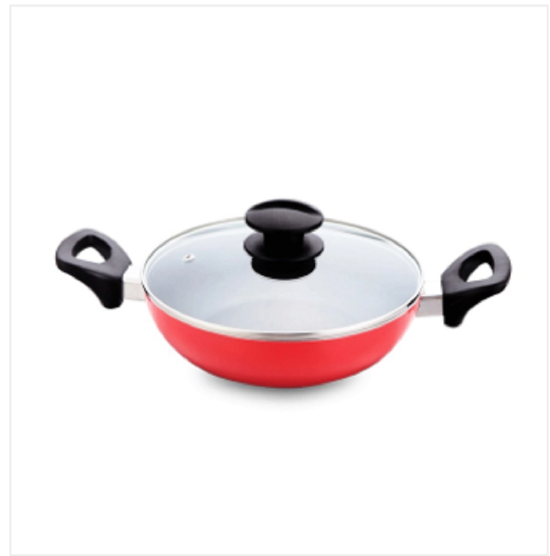 Topper Nonstick Karai With Lid Red 22 Cm
