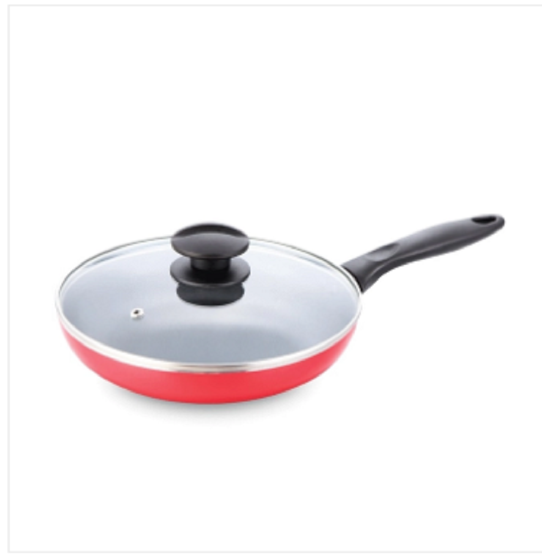 Topper Nonstick Fry Pan With Lid Black 26 Cm