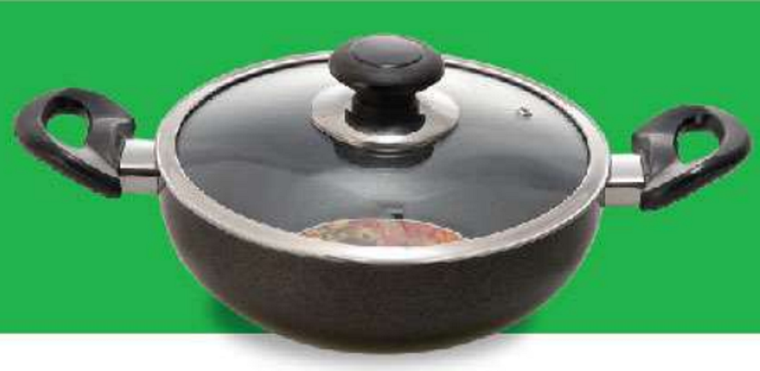 TPR NS Regular Karai with Lid (Black) - 24 cm
