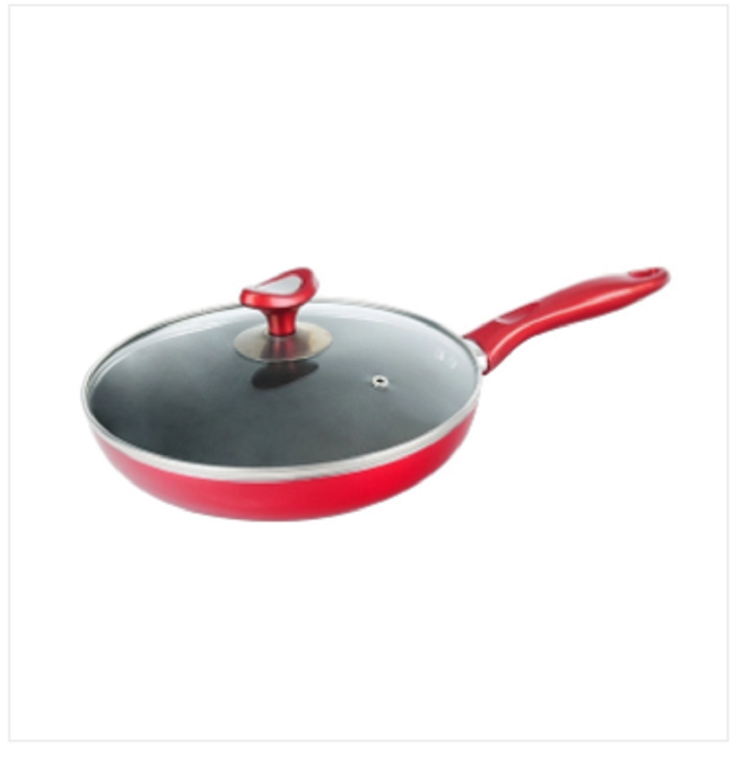 Topper Nonstick Elegant Fry Pan With Lid Red 26 Cm