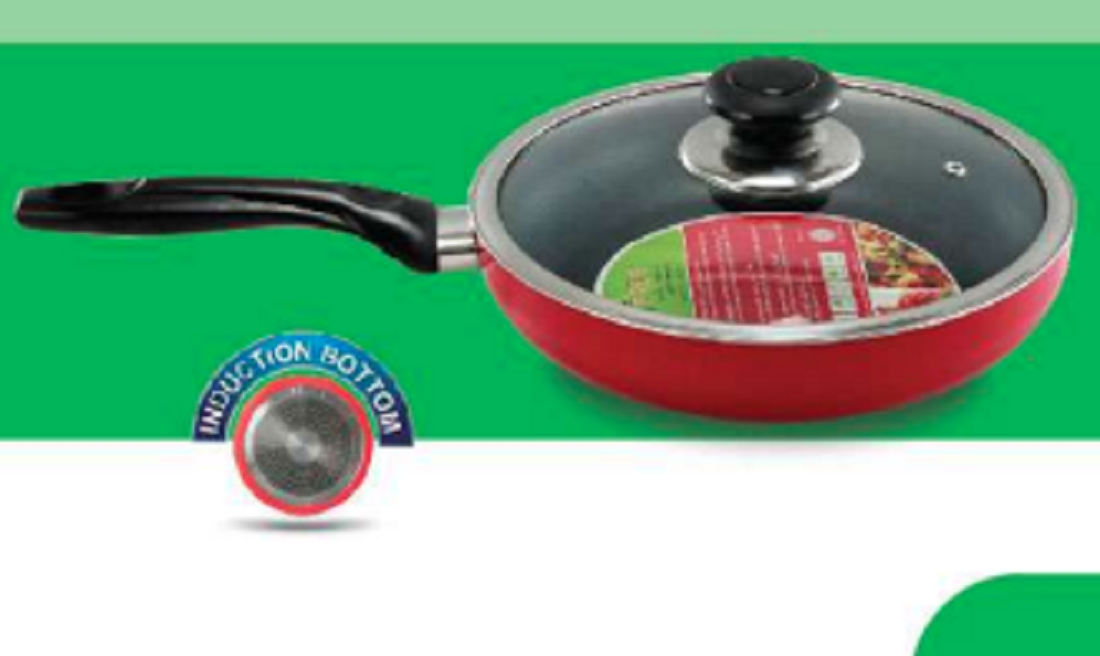TPR NS Glamour Fry Pan with Lid IB (Red) - 26cm