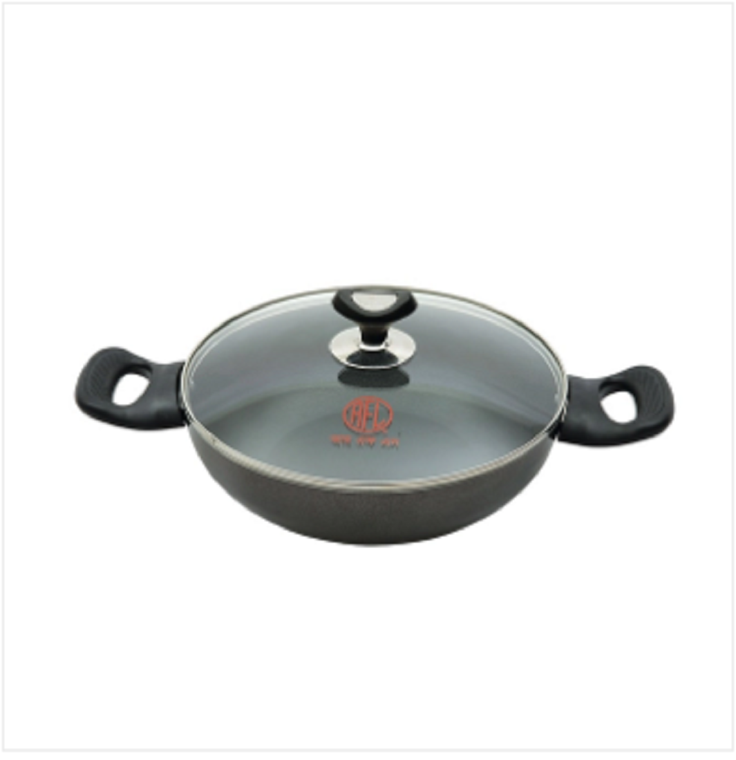 Topper Nonstick Glamour Deep Fry Pan With Lid (Black) 26 Cm