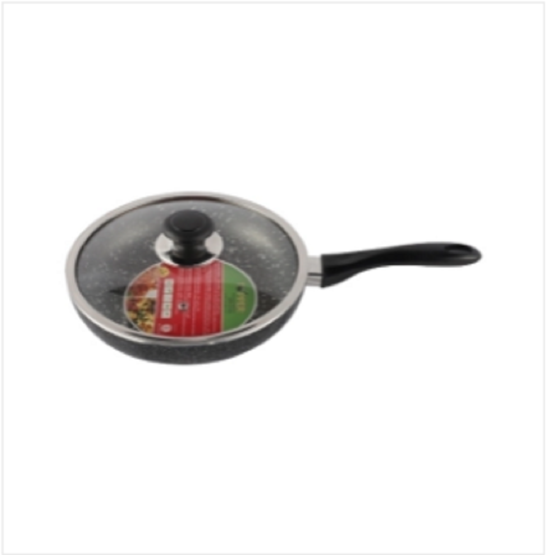 TOPPER Nonstick Glamour Fry Pan With Lid (Spatter Grey) 26 Cm