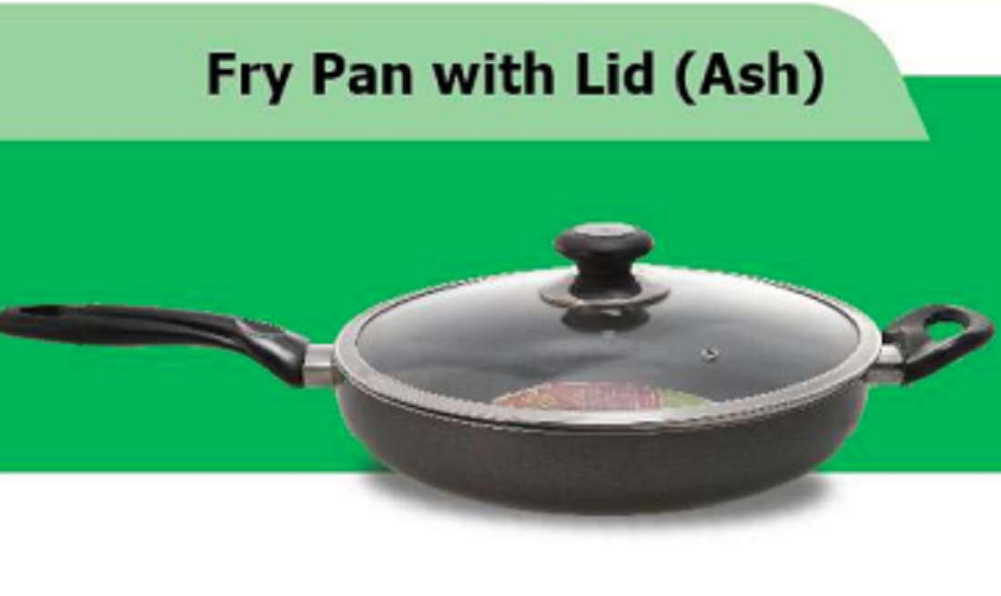 TPR NS Glamour Fry Pan with Lid (Ash) -32 CM